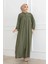 Robalı Mevlana Kesim Günlük Ferace Haki 1