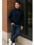 Erkek Trend Premium Lacivert Fermuarlı Sweatshirt 3