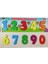 Ahşap Puzzle 3'ü 1 Arada Alfabe Geometri Sayılar Renkli Ahşap Parçalar 10 Parça 7