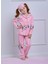 Kız Çocuk Desenli Düğmeli Uyku Bantlı Alt Üst Pijama Takımı 1