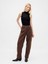 Kadın Kahverengi High Rise Ultrasoft Crossover Barrel Jean Pantolon 1