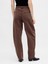 Kadın Kahverengi High Rise Ultrasoft Crossover Barrel Jean Pantolon 5