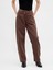 Kadın Kahverengi High Rise Ultrasoft Crossover Barrel Jean Pantolon 7