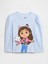 Kız Bebek Açık Mavi Gabby's Dollhouse Puff Sleeve Grafik Baskılı T-Shirt 1