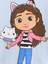 Kız Bebek Açık Mavi Gabby's Dollhouse Puff Sleeve Grafik Baskılı T-Shirt 2