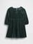 Kız Bebek Yeşil Kadife Volan Yaka Elbise 3