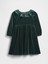 Kız Bebek Yeşil Kadife Volan Yaka Elbise 4