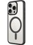 Apple iPhone 15 Pro Kılıf Wireless Şarj Özellikli Sert Pc Inc Mat Riksos Magsafe Kapak-Gri 5