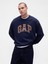 Erkek Lacivert Heavyweight Oversized Logo Sweatshirt 1