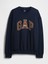 Erkek Lacivert Heavyweight Oversized Logo Sweatshirt 2