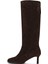 Kadın Kahverengi Ince Topuklu Süet Deri Çizme 25AFD490410 5
