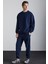 TRAVIS Erkek Organik Kumaşlı Yumuşacık Regular Fit Yuvarlak Yakalı Koyu Lacivert Sweatshirt 2