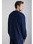 TRAVIS Erkek Organik Kumaşlı Yumuşacık Regular Fit Yuvarlak Yakalı Koyu Lacivert Sweatshirt 5