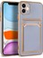 iPhone 11 Uyumlu Senk Bark Kartlıklı Kapak-Lila 1
