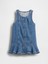 Kız Bebek Koyu Mavi Denim Peplum Hem Elbise 3