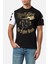 Varsity Embroidered T-Shirt Black-Gold 1