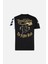 Varsity Embroidered T-Shirt Black-Gold 2