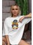 Kadın Yüzü Baskılı Kadın Oversize T-Shirt 2