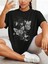 Kadın Kelebek Baskılı Oversize T-Shirt Rahat ve Şık Tasarım 3