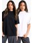Oversize Unisex Siyah-Beyaz 2'li Düz T-Shirt 1