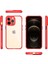 Buğz Iphone 13 Pro Kılıf Miami Şeffaf Silikon - Kırmızı 2