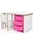 3 Çekmeceli Çocuk Etkinlik Masası - Beyaz Mdf - Pembe Çekmeceli - 18MM 1.sınıf Mdf 1