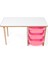 3 Çekmeceli Çocuk Etkinlik Masası - Beyaz Mdf - Pembe Çekmeceli - 18MM 1.sınıf Mdf 4