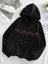 Önü Baskılı Kadın Oversize Kapüşonlu Sweatshirt 1