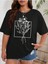 Kadın Çicek Buketi Baskılı Oversize T-Shirt Rahat ve Şık Tasarım 1