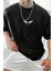 Erkek Oversize Baskılı Siyah Tişört – Fly Kanat Ön ve Sırt Baskılı, Günlük & Sokak Stili 1