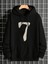 7 Baskılı Oversize Kapüşonlu Sweatshirt 3