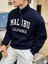 Unisex Malibu California Baskılı Yarım Fermuarlı Dik Yaka Oversize Sweatshirt 2