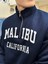 Unisex Malibu California Baskılı Yarım Fermuarlı Dik Yaka Oversize Sweatshirt 3