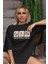 Kahve Formülü Baskılı Kadın Oversize T-Shirt 1
