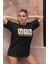 Kahve Formülü Baskılı Kadın Oversize T-Shirt 2