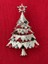 Renkli Parlak Taşlı Yılbaşı Ağacı Figürlü Gold Broş 2