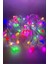 10 Metre Rgb Beyaz Flaş Çakar Top LED Animasyonlu Şeffaf Kablolu Dekoratif LED Işık Yılbaşı Süsü 3