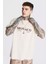 Oversize Erkek Monaco Baskılı Detaylı T-Shirt 2