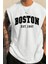 Boston Baskılı Erkek Oversize Kolsuz T-Shirt 1
