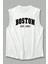 Boston Baskılı Erkek Oversize Kolsuz T-Shirt 4