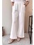 Çimalı Beli Lastikli Scuba Kumaş Tesettür Pantolon- Beyaz 3