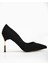 Kadın Siyah Saten Sivri Burun Ince Topuklu Stiletto 1