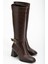 Kadın Kahverengi Cilt Küt Burun Diz Altı Topuklu Çizme 1