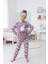 Kız Çocuk Welsoft Kumaş-Göz Bantlı ve Kardan Adam Temalı Pijama Takımı 12439 1