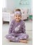 Kız Çocuk Welsoft Kumaş-Göz Bantlı ve Kardan Adam Temalı Pijama Takımı 12439 2