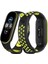 Xiaomi Mi Band 4 Spor Delikli Kordon - SIYAH-YEŞIL-(5796) 1