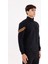 Dik Yaka Çift Şerit Kollu Tam Fermuarlı Sweatshirt 4