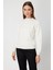 Kadın Örgülü Sıfır Yaka Triko Kazak 69313 Ekru 1