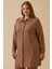 Kadın Büyük Beden Dikiş Desenli Tunik 4013 Camel 1