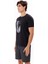 Bisiklet Yaka Büyük Göğüs Baskılı Modern Grafik Detaylı Kısa Kollu Tişört 2